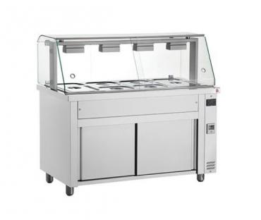 Inomak MIV711 Bain Marie Top Hot Cupboard With Glass Cover