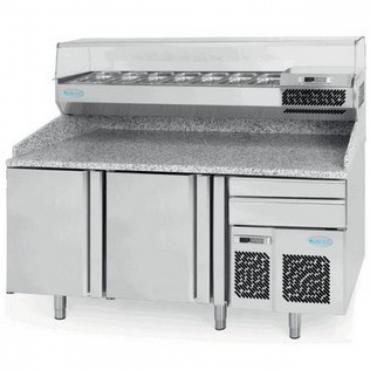 Infrico MP1740 Commercial Granite Top 2 Door Refrigerated Prep Counter 