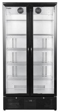 Prodis NT20LE Low Energy Double Door Black Finish Upright Bottle Cooler