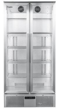 Prodis NT20STLE Low Energy Double Door Stainless Steel Finish Upright Bottle Cooler
