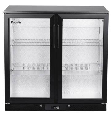 Prodis NT2BHLE Low Energy Double Hinged Door Black Bottle Cooler