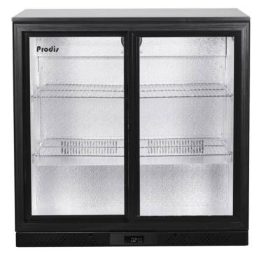 Prodis NT2BSLE Low Energy Double Sliding Door Black Bottle Cooler