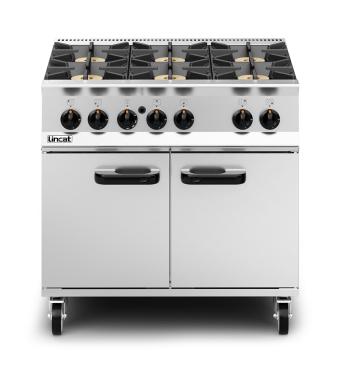 Lincat Opus 800 OG8002 6 Burner Open Top Gas Oven Range on Castors