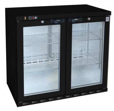 Osborne 220ES eCold Commercial Double Door Undercounter 800mm High Bottle Cooler - Black Finish