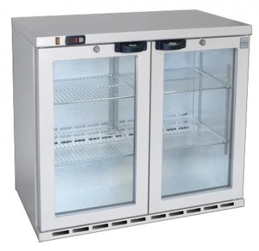 Osborne 220ES eCold Commercial Double Door Undercounter 800mm High Bottle Cooler - Silver Finish