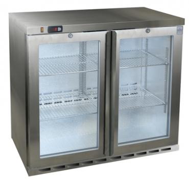 Osborne 220ES eCold Commercial Double Door Undercounter 800mm High Bottle Cooler - Stainless Steel Finish