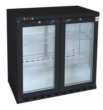 Osborne 250ES/W eCold Commercial Double Door Undercounter 900mm High Bottle Cooler - Black Finish