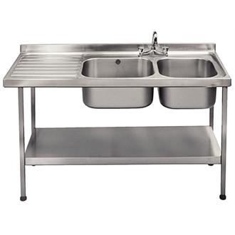 Franke P052 Flat Pack Double Bowl Sink with Left Hand Drainer 1500x 600mm