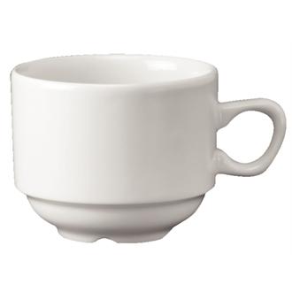 P271 Churchill Plain Whiteware Stacking Nova Tea Cups 212ml
