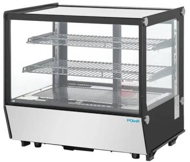 Polar PG003 G-Series Countertop Display Fridge Black Square Glass 120Ltr