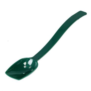 Thunder Group PLBS110GR Green Perforated Polycarbonate Buffet Spoon, 254mm 3/4 Oz (12 Pack)