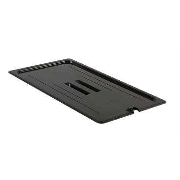 TG Notched Black Polycarbonate GN 1/1 Gastronorm Container Cover PLPA7000CSBK