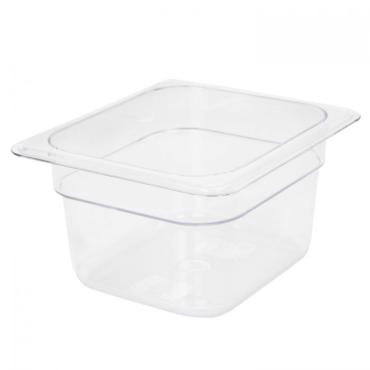 TG - GN 1/6, 100mm Deep, 1.6Ltr Gastronorm Container, Clear Polycarbonate