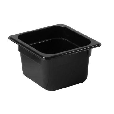 TG - GN 1/6, 100mm Deep, 1.6Ltr Gastronorm Container, Black Polycarbonate