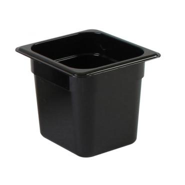 TG - GN 1/6, 150mm Deep, 2.4Ltr Gastronorm Container, Black Polycarbonate