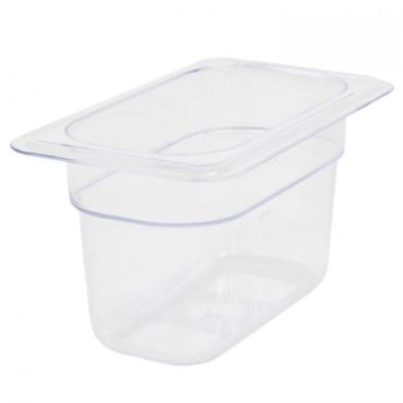 TG - GN 1/9, 100mm Deep, 800ml Gastronorm Container, Clear Polycarbonate