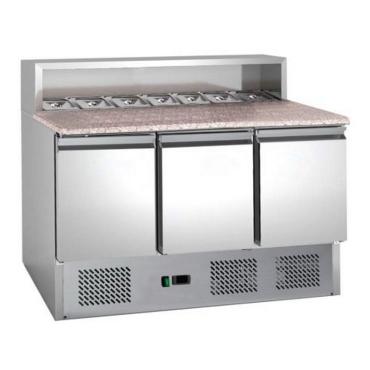 Chefsrange PSH903 3 Door Pizza Prep Counter with Granite Top