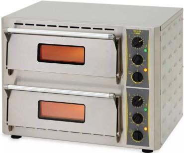 Roller Grill PZ430D Countertop Double Pizza Oven + Stone Base - 2 x 16in