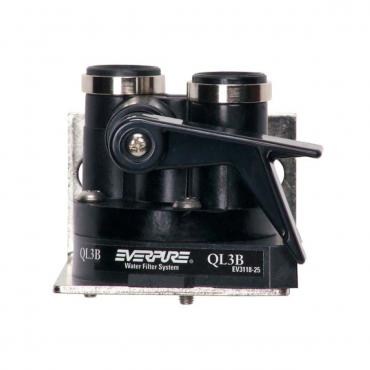 Everpure QL3B Filter Head With Shut Off - 3/8