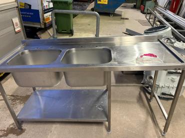 RET53295 - Cater-Wash Double Bowl Stainless Steel Sink With Right Side Void - CK8211