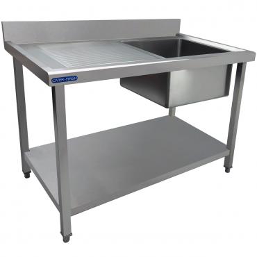 RET48780 - CK8120 Stainless Steel Single Sink With Left Hand Drainer W1200 x D700mm
