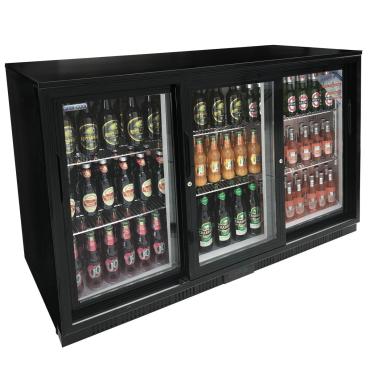 RET52830 - Cater-Cool CK1303LED Commercial Triple Sliding Door Bottle Cooler with LED Lighting. 900mm.