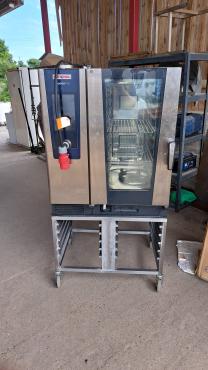 RET51482 - Rational ICP 10-1/1E iCombi Pro, Left Hand Hinge- 10 Deck Electric Combination Oven. With UG2 Mobile Stand. 