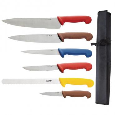 Hygiplas Colour Coded Chefs Knife Set with Wallet - S088