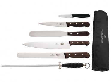Victorinox 6 Piece Rosewood Knife Set with 20cm Chefs Knife with Wallet - S188