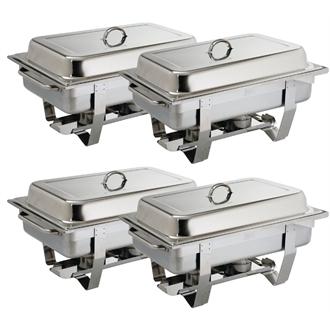Milan 1/1GN Chafing Set S299 (4 Pack) - 4 x 9 Litre