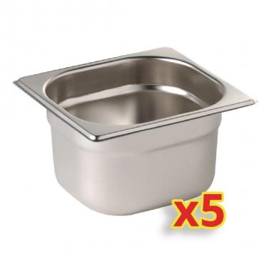 Vogue S411 Gastronorm Container Kit 1/6 (Pack of 5)