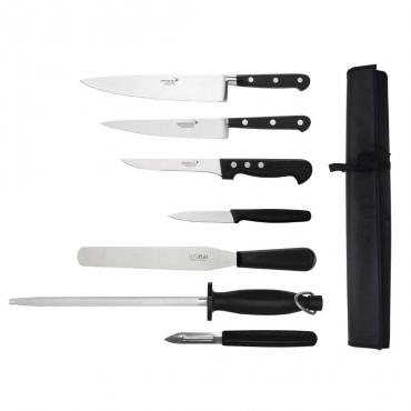 Deglon Sabatier 7 Piece Knife Set and Wallet. - S461 