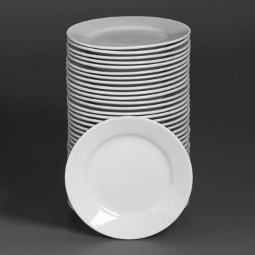 Athena Hotelware wide rimmed plates 203mm- bulk buy pack of 36 S607