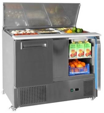 Valera HVSALST3 Refrigerated 3 Door Saladette Prep Counter