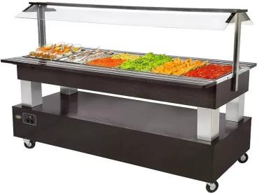 Roller Grill SB 60 F Mahogany Refrigerated Central Salad/Buffet Bar
