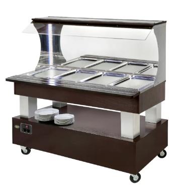 Roller Grill SBM 40 F Mahogany Refrigerated Wall Side Salad/Buffet Bar