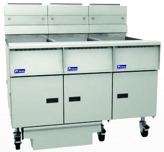 Pitco SG14RS/FD-FFF 3 Vat Gas Fryer with Filter Drawer