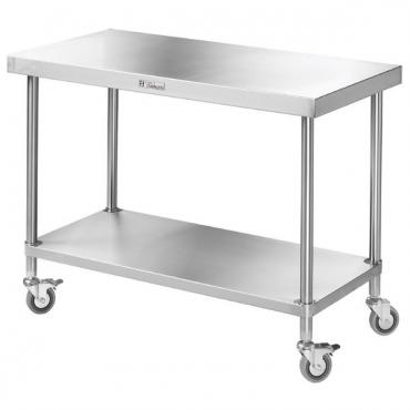 SS03 - Simply Stainless Mobile Centre Table With 1 Undershelf
