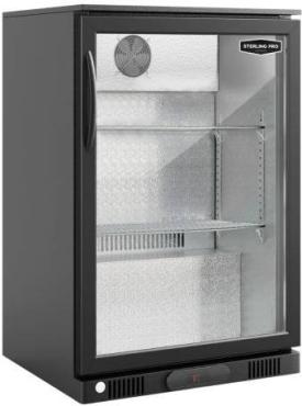Sterling Pro Green SP1HC-LOW-BK Hinged Single Door Low Height Bottle Cooler, 106 x 330ml Bottles