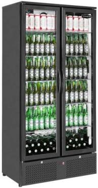 Sterling Pro Green SP220-BK Double Door Black Upright Bottle Cooler, 458 Litres