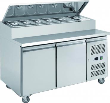 Chefsrange Heavy Duty 2 Door Refrigerated Prep Counter with Hinged Door Topping Unit - SP270