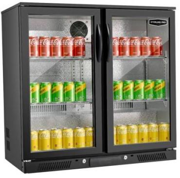 Sterling Pro Green SP2HC-BH Hinged Double Door Bottle Cooler, 180 x 330ml Bottles