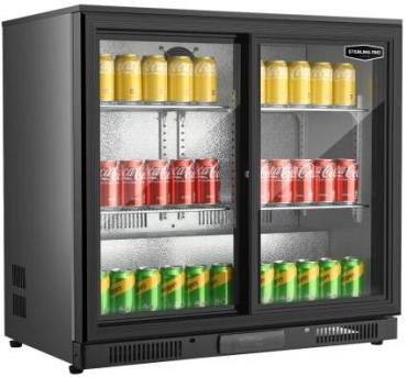 Sterling Pro Green SP2HC-BS Sliding Double Door Bottle Cooler, 180 x 330ml Bottles