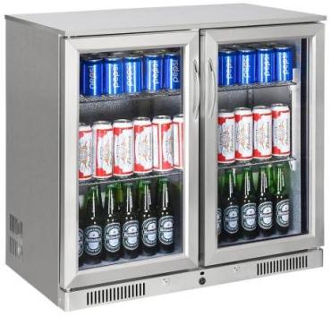 Sterling Pro Green SP2HC-STS Double Door Stainless Steel Bottle Cooler, 180 x 330ml Bottles
