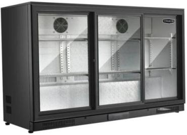 Sterling Pro Green SP3HC-LOW-BH Sliding Triple Door Low Height Bottle Cooler, 274 x 330ml Bottles