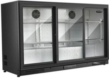 Sterling Pro Green SP3HC-LOW-BS Sliding Triple Door Low Height Bottle Cooler, 274 x 330ml Bottles