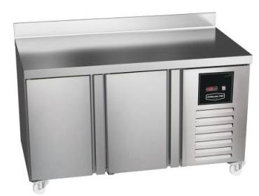 Sterling Pro Green SPI-7-135-20-SB 2 Door Fridge Counter with 100mm Splashback, 290 Litres