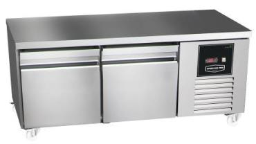 Sterling Pro Green SPI-B-135 2 Door Stainless Steel Low-Height Fridge Counter, 2 x 2/3 Drawers