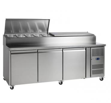 Tefcold SS7300P 3 Door Stainless Steel Prep Counter