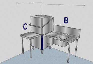 Cater-Wash Passthrough Dishwasher Tabling Package 2